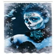 thumbnail image 3 of Ambesonne Colorful Shower Curtain, Roses Snowflakes, 69"Wx75"L, Pale Grey and Pale Blue, 3 of 5