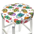thumbnail image 3 of Pofeuu Cactus And Insects Print Round Bar Stool Covers - Super Soft and Washable Elastic Stool Cushion Slipcover Easy Clean Velvet-12 inch, 3 of 7