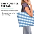 thumbnail image 2 of ZICANCN Blue Pattern Plaid Tote Bag, Grocery Bags Reusable Shopping Bags with Handles Durable Foldable Washable for Women Men, 2 of 8