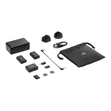 DJI Mic (2 TX + 1 RX + Charging Case), Wireless Lavalier Microphone, 250m (820 ft.) Range, 15-Hour Battery, Noise Cancellation, Wireless Microphone for PC, iPhone, Andriod, Record Interview, Vlogs