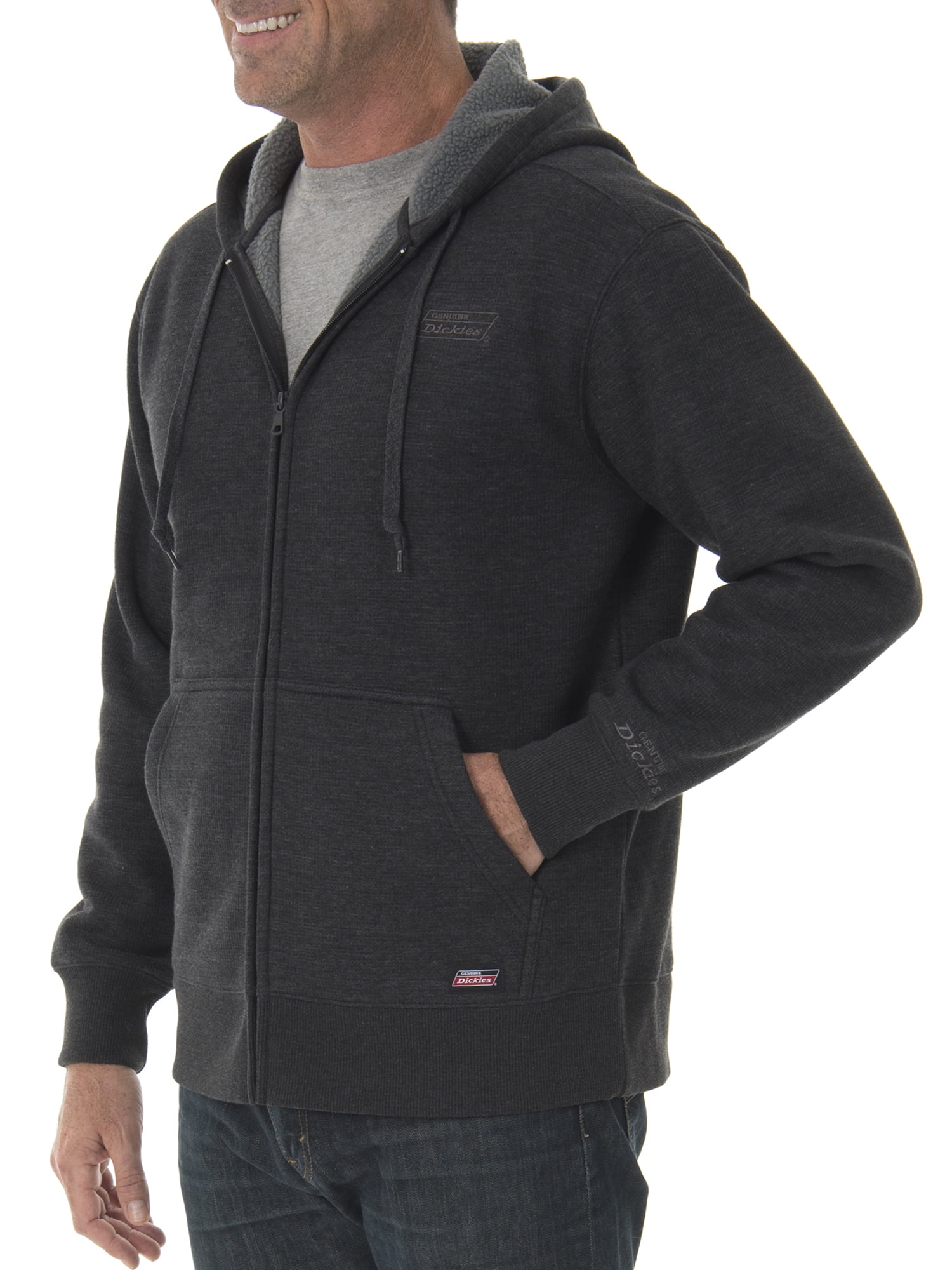 Genuine Dickies Men's Full Zip Thermal Hoodie with Warm Sherpa Lining -  Walmart.com