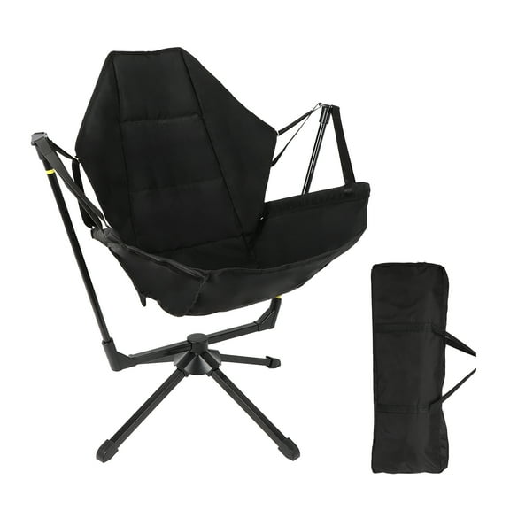 Hammock Camping Chair, 360° Swivel Chair with Adjustable Backrest, Foldable and Lightweight Chair Used for Office Work, Picnic, Hiking, Portable Bag