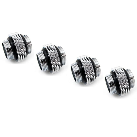 XSPC G1/4" 5mm Male to Male Fitting, Chrome, 4-pack