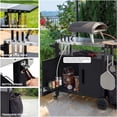 thumbnail image 3 of Outdoor Grill Cart with Stainless Steel Top for Kamado & Griddle, BBQ Stand Table with Drawer, Storage for Large Ceramic Cooker and 21"/28" Flat Top Grill, Dark Brown, 3 of 7