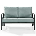 thumbnail image 3 of Afuera Living Metal/Fabric Patio Loveseat in Mist Green/Black, 3 of 10