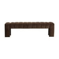 thumbnail image 7 of Meridian Furniture Andaz Collection Velvet & Solid Wood Bench, Brown, 7 of 7