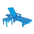 thumbnail image 4 of WestinTrends Shoreside Poly Reclining Chaise Lounge With Side Table for Outdoor, Patio, Garden, Pacific Blue, 4 of 10