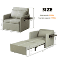 thumbnail image 6 of BAYUELSWU Convertible Sleeper Chair Bed for Adult, 3-in-1 Convertible Sofa Chair Bed Pull-out Sofa Bed with USB and Type-C Charging Ports for Living Room, Bedroom, Small Space (Gray), 6 of 7