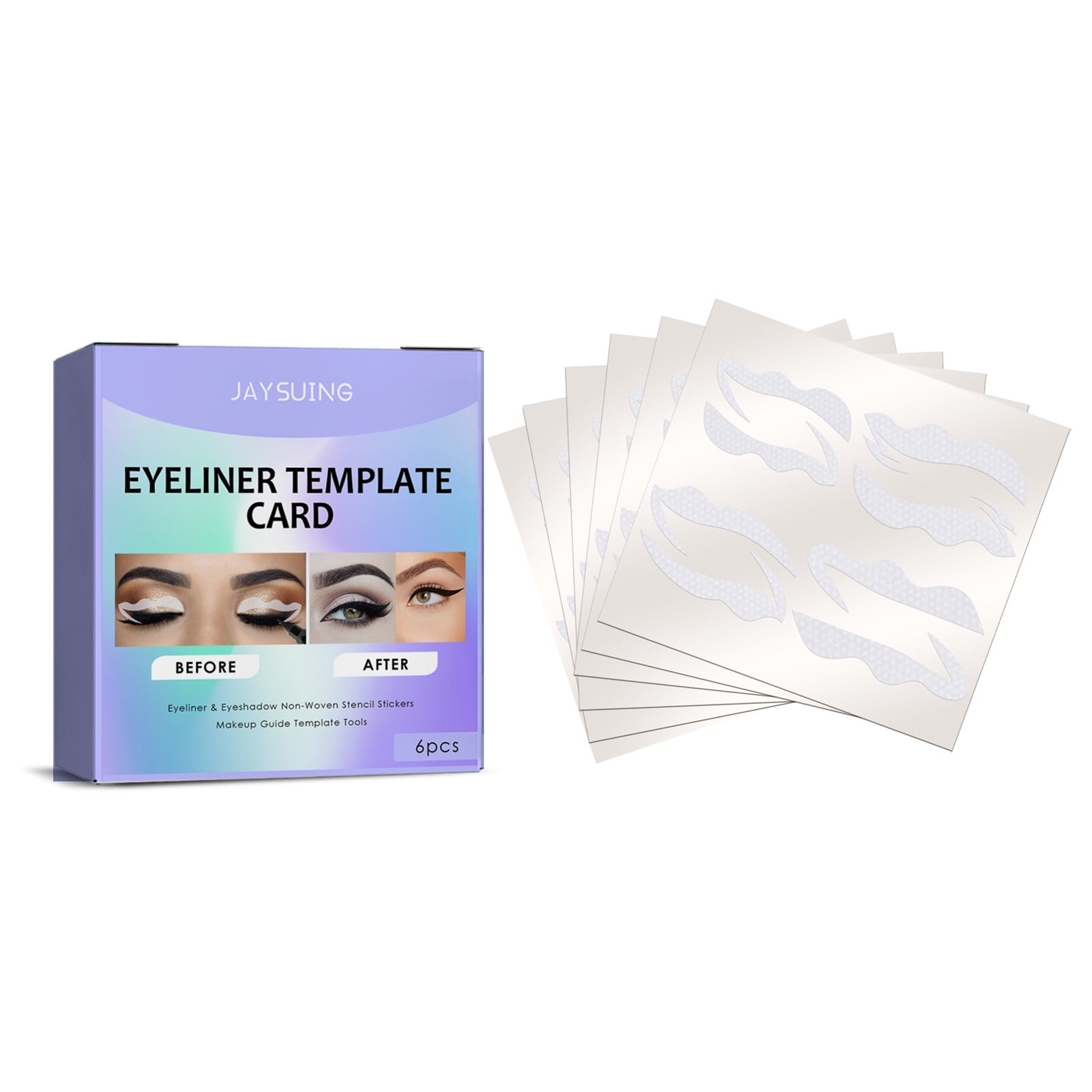 JAYSUING 6Pcs x 4 Pairs Eyeliner Template Cards Eyeliner Eyeshadow  Non-woven Stencil Stickers Makeup Guide Template Tools - Walmart.com