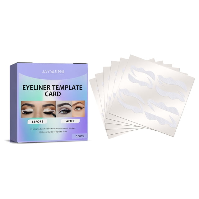 6 uds x 4 pares de tarjetas de plantilla de delineador de ojos sombra de ojos pegatinas de plant Jaysuing Tarjeta de plantilla de delineador de ojos