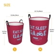 thumbnail image 3 of ZICANCN Laundry Basket Organizer, Eat Sleep Game Design Print Red Collapsible Hamper for Bathroom Bedroom Laundry Room, Medium Size, 3 of 7