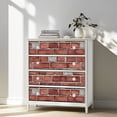 thumbnail image 3 of Peel and Stick Wallpaper Contact Paper Red Brick Wall Ornate White Decorative Tiles Self Adhesive and Removable 17.7in x 118in, 3 of 8