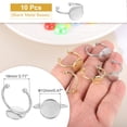 thumbnail image 2 of 10 Pcs Metal Ring Base Blank, 12mm Adjustable Pad Cabochon Ring Blank for Jewelry Making, Silver, 2 of 7