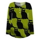 thumbnail image 5 of Camiseta informal para mujer, blusa estampada de manga larga con cuello redondo y fruncido Fridja  fjkfkj2087, 5 of 6