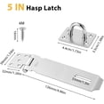 thumbnail image 2 of 2 Pcs Door Locks Hasp Latch, 5 Inch Stainless Steel Safety Packlock Clasp, Extra Thick Hinge Lock with Screws, Brushed Finish, for Gate, Cabinet, Closet, Shed (5 INCH), 2 of 6