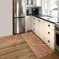 thumbnail image 3 of Boho Kitchen Rugs and Mats Set of 2, Non Slip Backing Pink Kitchen Rug Mid Century Modern Decor Seasonal Farmhouse Abstract Tropical Leaves Bohemian Low-Profile Kitchen Floor Mat 17"X47"+17"X30", 3 of 6