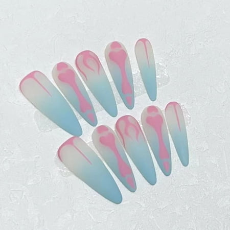 [Lolita] Wear nail handmade niche nail patch matte gradual change little fairy manicure removable wholesale