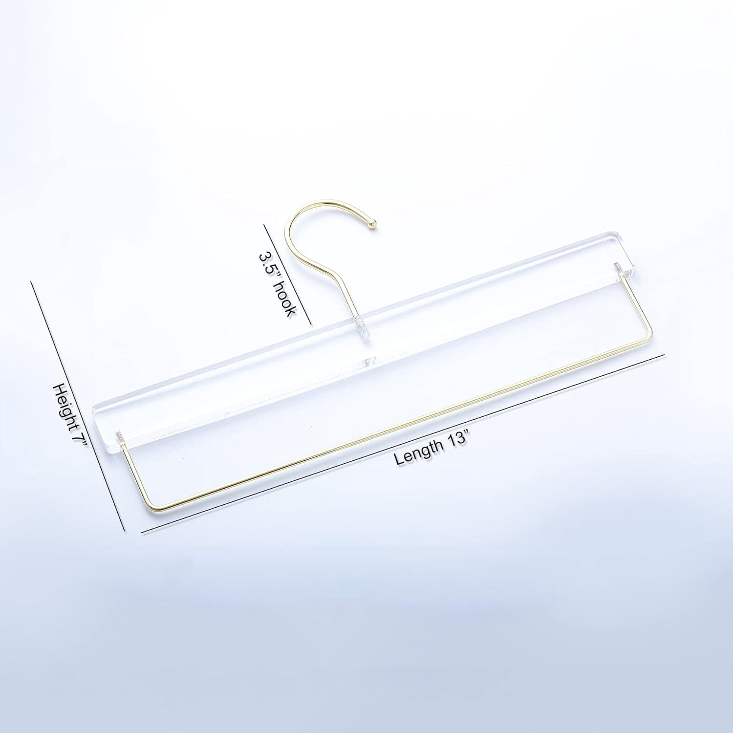 HomeCube USA Clear Acrylic Clothes Hanger with Gold Hooks & Bar – Heavy Duty Organizer for Pants, Slacks & More – Elegant Lucite Design for Closet, Boutique, Home & Retail Display