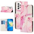 thumbnail image 1 of TECH CIRCLE Wallet Case for Samsung Galaxy A53 5G 6.5 inch,Marble Pattern PU Leather Magnetic Flip Stand Shockproof TPU Inner Impact Resistant Cards Holder Case Cover with Wrist Strap,Rosegold, 1 of 10