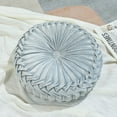 thumbnail image 2 of Round Throw Pillow 14.9inch Soft Round Floor Pillow Handmade Pleats Round Pillow Cushion for Couch Velvet Decorative Throw Pillow for Sofa Bed Living Room, 2 of 8