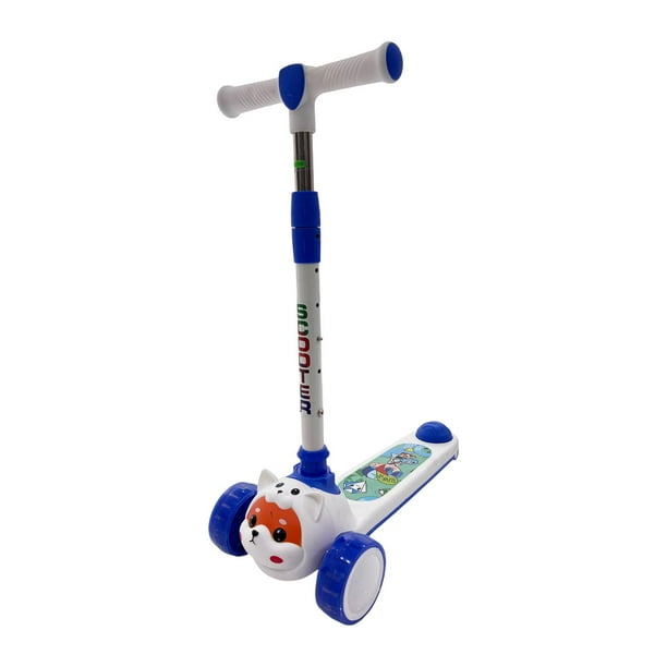 Scooter Patín De Zorrito Con Luz y Sonido De Pie 3 Colores azul