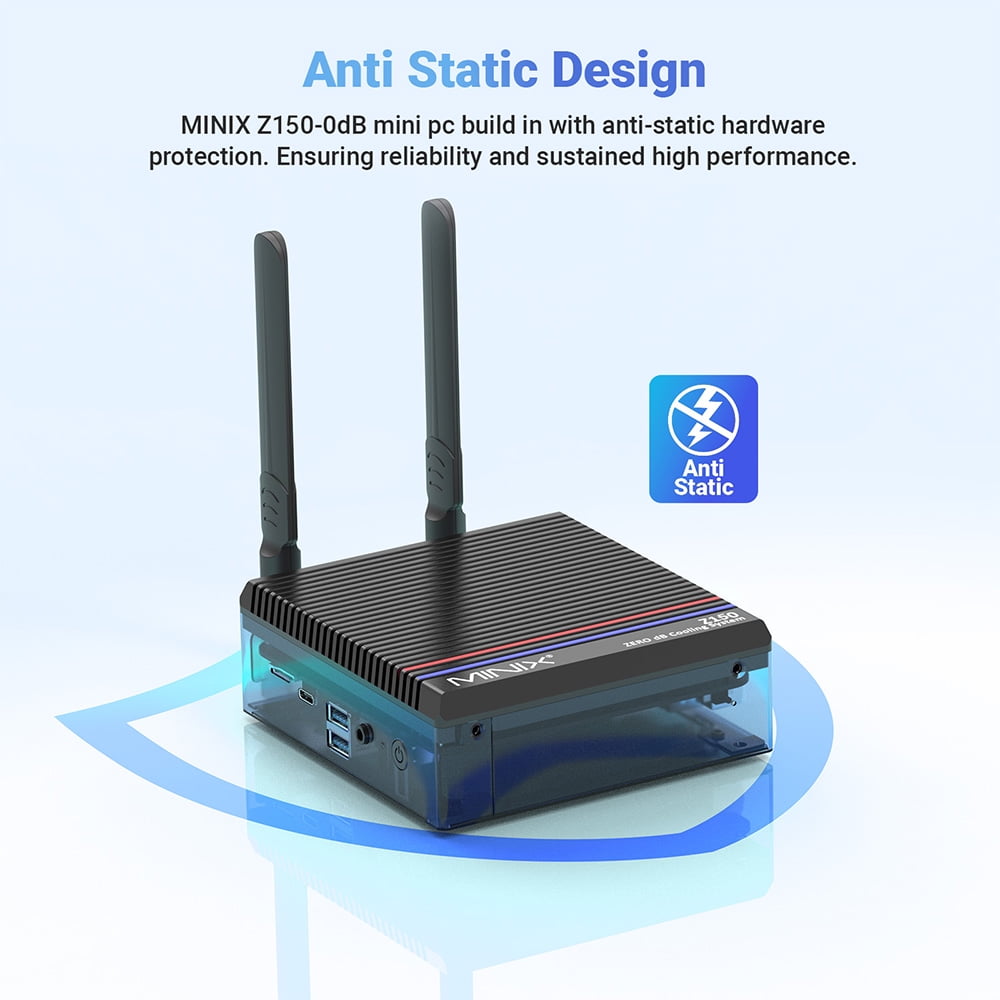 MINIX NEO Z150 Aero Mini PC, Intel N150 4 Cores Max 3.6GHz, 16GB RAM 512GB SSD, HDMI+DP+USB-C Triple Screen Displays, WiFi 6 Bluetooth 5.2, 1G+2.5G Dual RJ45, 4*USB 3.2, 1*Audio Jack