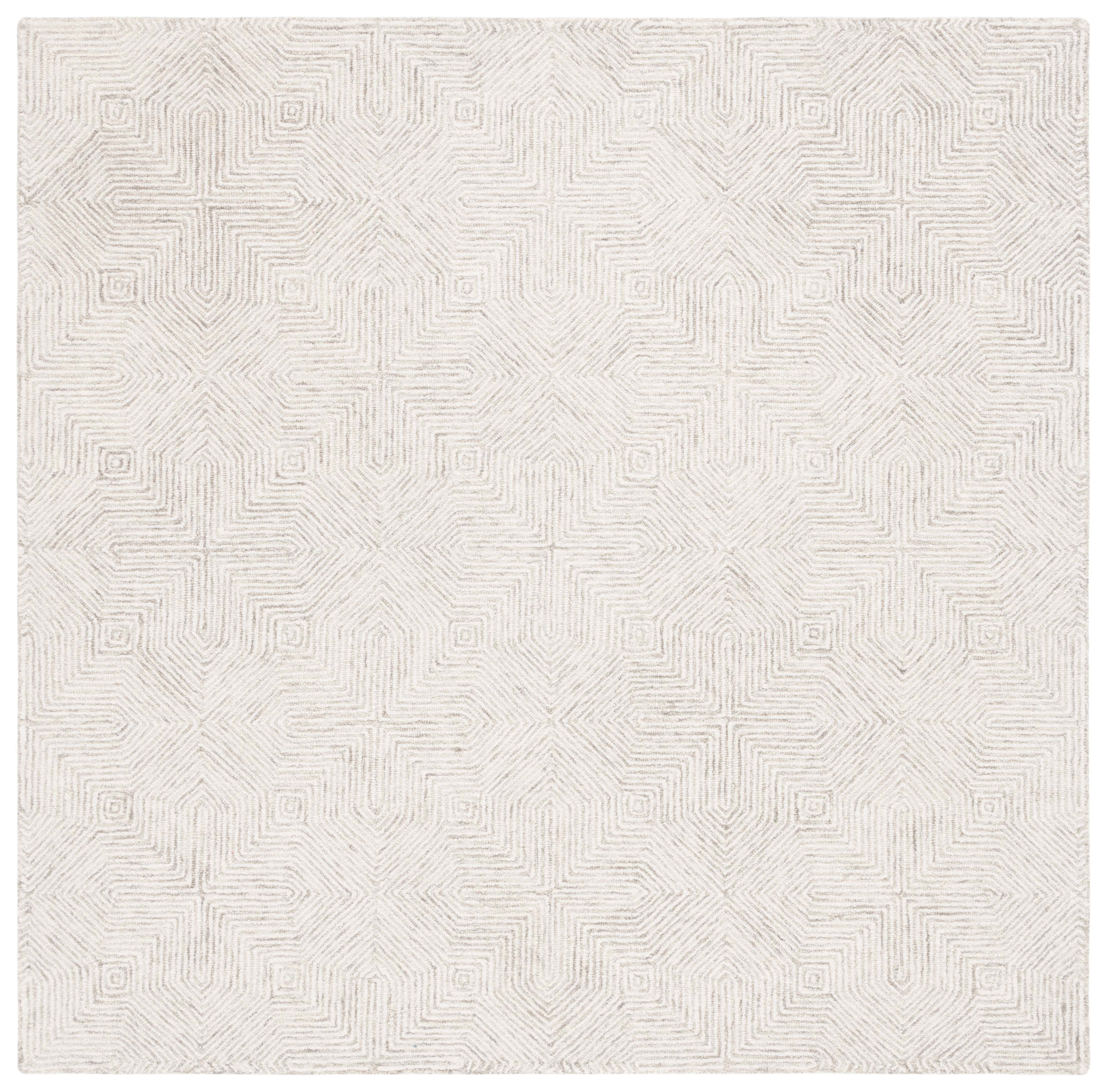 SAFAVIEH Abstract Malvina Geometric Area Rug, Gray/Ivory, 6' x 6' Square