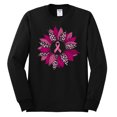 thumbnail image 2 of Wild Bobby Pink Cheetah Print Breast Cancer Carnation Flower Breast Cancer Awareness Men Long Sleeve Shirt, Black, XX-Large, 2 of 6