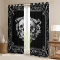 thumbnail image 2 of Feelyou 3D Tribal Skull Curtains Pack of 2 (42x84 Each) for Teen, Vintage Bohemian Damask Curtains Blackout, Mandala Flower Floral Bedroom Curtains, Window Curtains Home Decor, 2 of 6