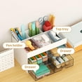 thumbnail image 2 of Marbrasse Pen Organizer with 4 Drawer, Multi-Functional Pencil Holder for Desk, Desk Organizers and Accessories with 4 Compartments + Drawer for Office Art Supplies (White), 2 of 7
