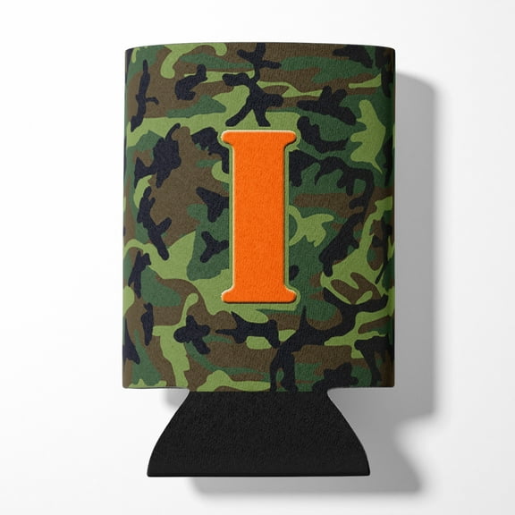 Letter I Monogram - Camo Green Can or Bottle Hugger