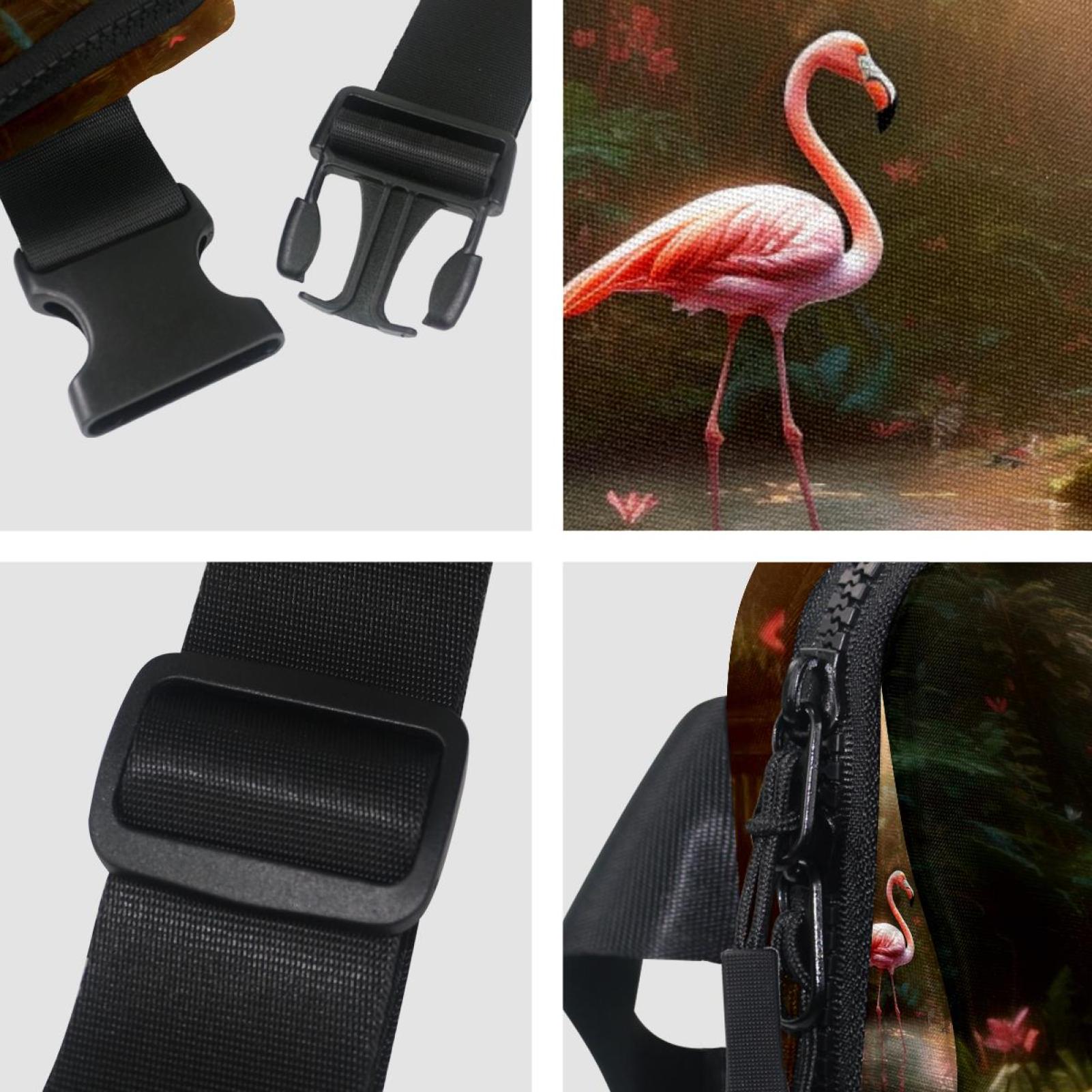 Flamingo Lightweight Adjustable Waist Bag Fanny Pack with Extension Strap - Unisex Fitness Running Belt