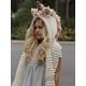 thumbnail image 3 of Gorro infantil estilo unicornio, bufanda de lana, capa de una pieza, chal, gorro con borlas, 3 of 6