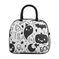 thumbnail image 2 of Womens Black and White Halloween Doodle Pattern Lunch Box for Work,Insulated Lunch Bag for Women,Loncheras Para Mujer,Leakproof Adult Lunch Bag for Work,Beach,Travel,Picnic,Camping, 2 of 7