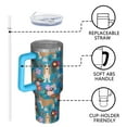 thumbnail image 4 of OBREWU Basset Hound Dog and Flower Tumbler with Handle and Lid,Basset Hound Dog and Flower 40oz Double Wall Vacuum Insulated Tumbler,Cups Gift for Women and Men, 4 of 7