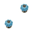thumbnail image 1 of Langgg Céramique Boutons de Porte de Citrouille Armoire Tirer Poignée Rétro Décoratif Poignée Salon Réparation Quincaillerie Bleu 2Set, 1 of 6