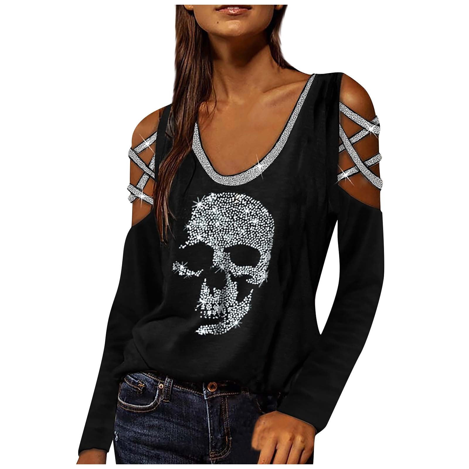 skull long sleeve shirt womens