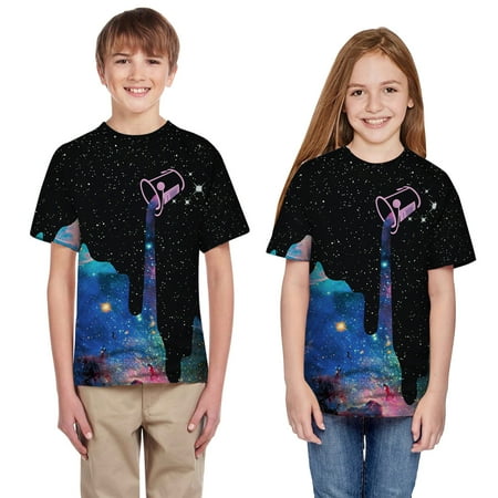 

Teen Big Kids Girls Boys Summer 3D Print T-shirt Blouse Tops Casual Clothes