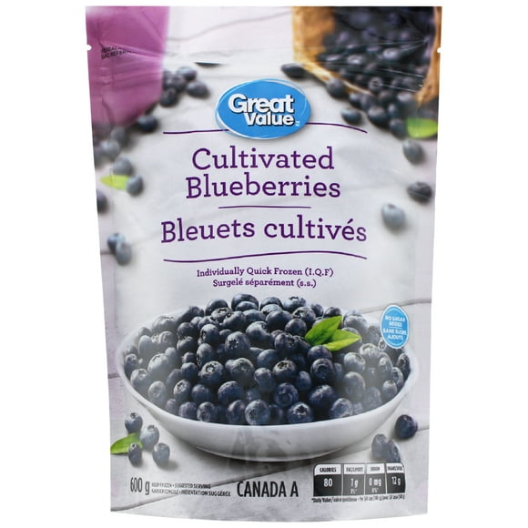 Bleuets cutivés Great Value 600 g