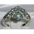 thumbnail image 2 of LBG 10k White Gold Natural Aquamarine Womens Vintage Daisy Ring - Size 10.75, 2 of 4