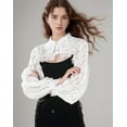 thumbnail image 2 of YooGuoGuo Fake Collar Shirt Long Sleeves Lace Shrug Victorian Blouse Crop Top Dickey Collar for Women, 2 of 5