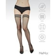 thumbnail image 6 of MeMoi Women's Backseam Fishnet Thigh High Stockings - Womens - Female, Q1/Q2, Black-Red, 6 of 8