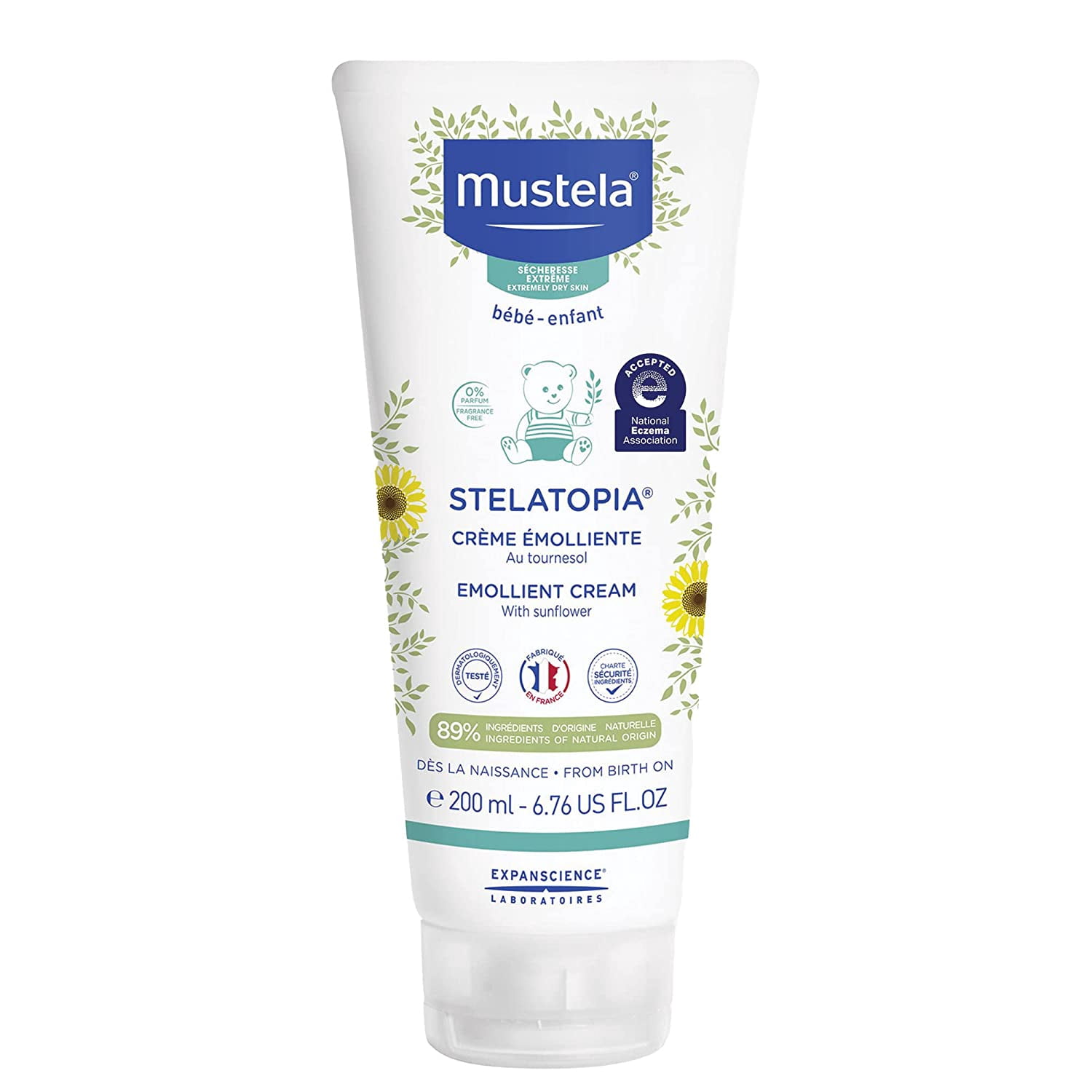 Mustela Stelatopia, Emollient Cream with Sunflower, 6.76 fl oz (200 ml)