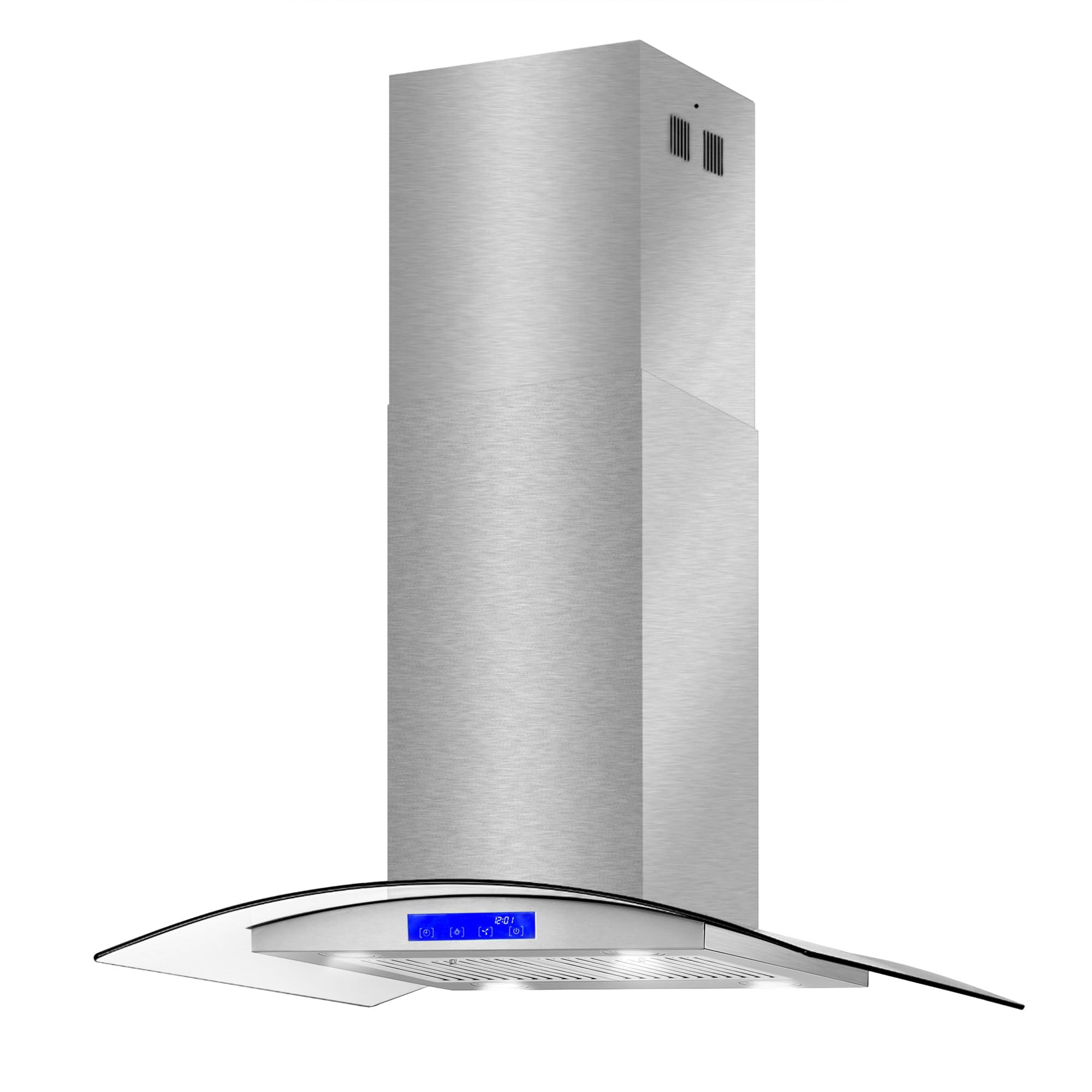 Pemberly Row Stainless Steel 36" 380 CFM Ducted Island Range Kitchen Hood