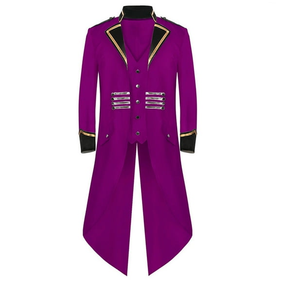 Styesk Jackets for Men Men's Gothic Tailcoat Coat Steampunk Retro Tail Coat Medieval Lapel Court Dress Slim Coat