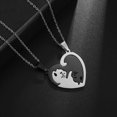 thumbnail image 3 of Stainless Steel Hug Cute Pet Cat Couple Pendant Necklace for Women Girls Fashion Exquisite Gift, 3 of 5