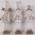 thumbnail image 5 of Clearance Under $11 Plush Snowman and Reindeer Christmas Decor Soft Standing Tabletop Figures with Knit Hats and Scarves Set of 3, 5 of 8