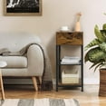 thumbnail image 5 of Bedside Table with 2 Storage Shelves, Industrial Side Table with Sliding Drawers, Square Bedside Table, Bedside Side Shelf for Living Room and Bedroom, 5 of 5