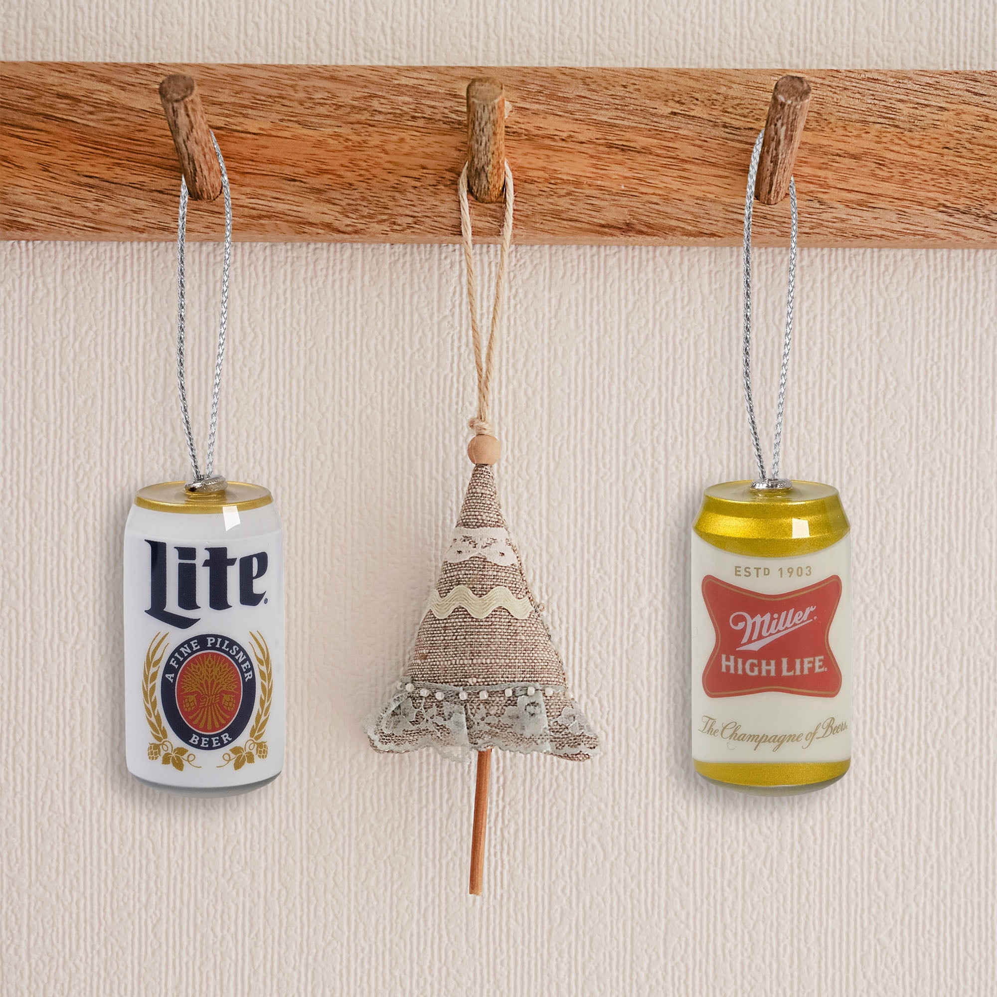 Miller Lite & Miller High Life Mini Can Ornament 2-pack Collectible Holiday Decor