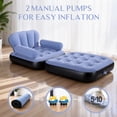 thumbnail image 6 of Biotree Inflatable Sofa Bed, 5-in-1 Foldable Thickened Flocked PVC Blow up Sofa with 2 Pumps, Air Couch Mattress for Camping,Blue, 6 of 9